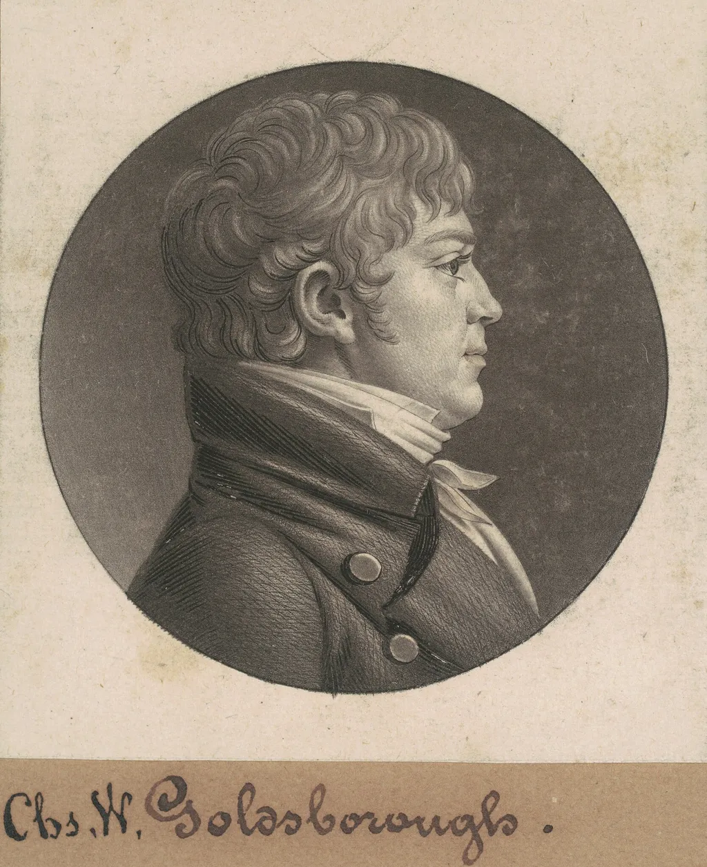 Charles W. Goldsborough, by Charles Balthazar Julien Févret de Saint-Mémin, ink, 1807