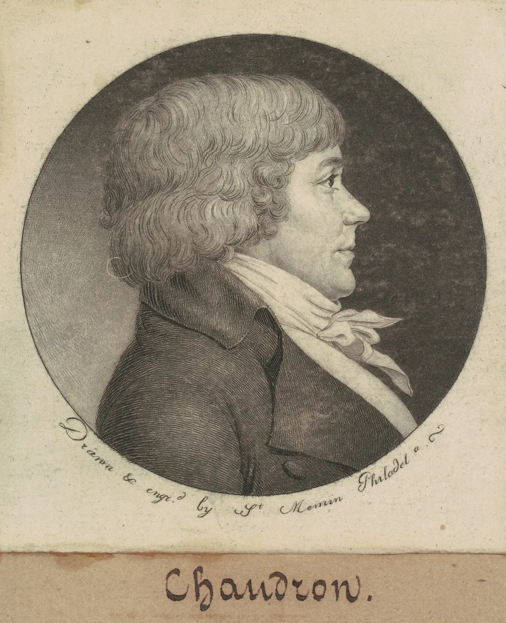 Chaudron, by Charles Balthazar Julien Févret de Saint-Mémin, ink, 1800