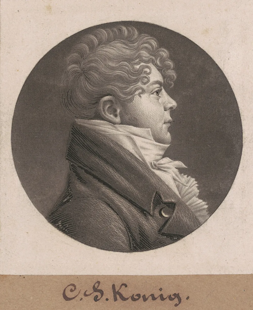 Christian Simon Konig, by Charles Balthazar Julien Févret de Saint-Mémin, ink, 1804