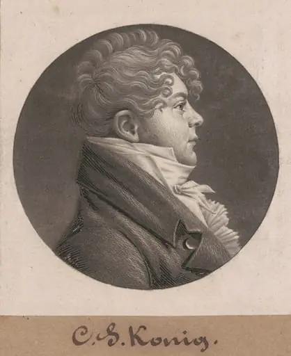 Christian Simon Konig, by Charles Balthazar Julien Févret de Saint-Mémin