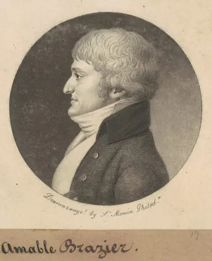 Claude Amable Brasier, by Charles Balthazar Julien Févret de Saint-Mémin