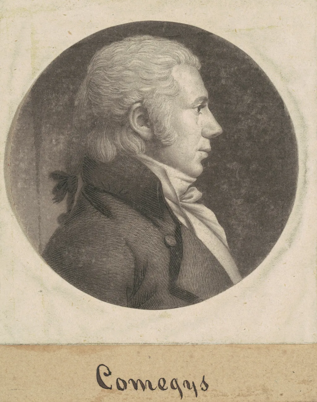 Comegys, by Charles Balthazar Julien Févret de Saint-Mémin, ink, 1800