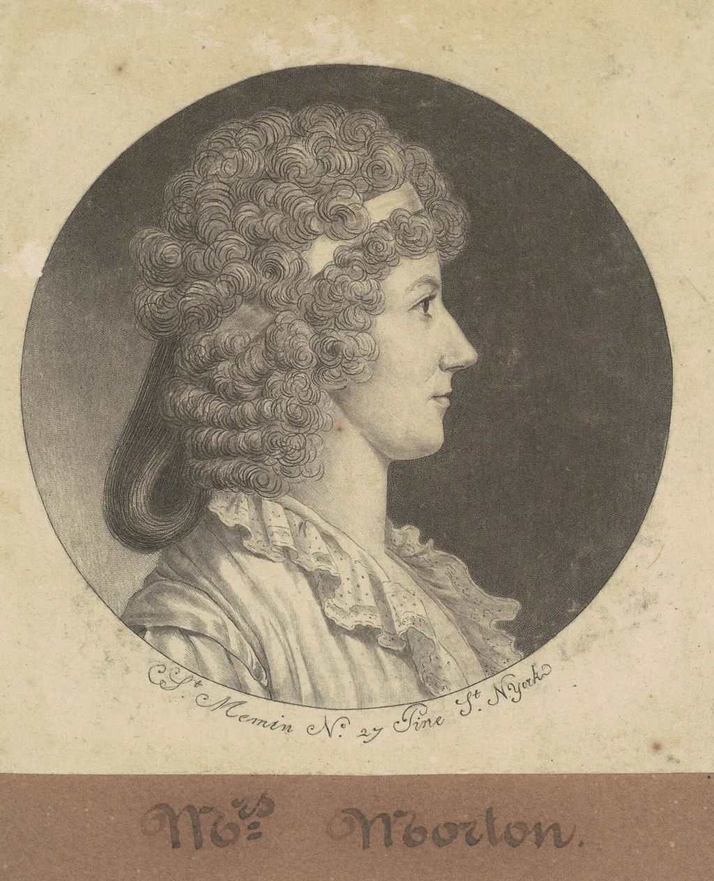 Cornelia Schuyler Morton, by Charles Balthazar Julien Févret de Saint-Mémin, ink, 1798