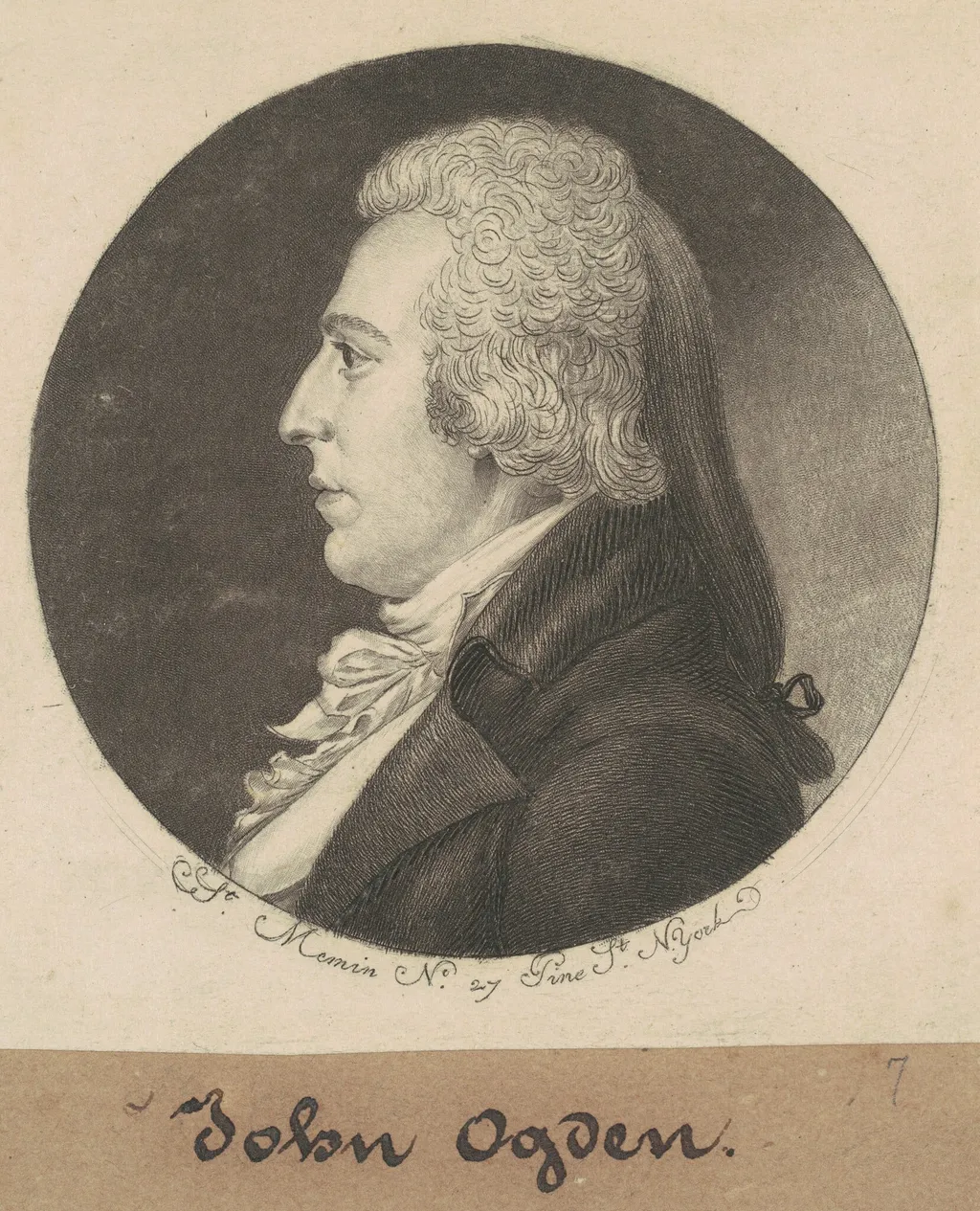 David A. Ogden, by Charles Balthazar Julien Févret de Saint-Mémin, ink, 1798