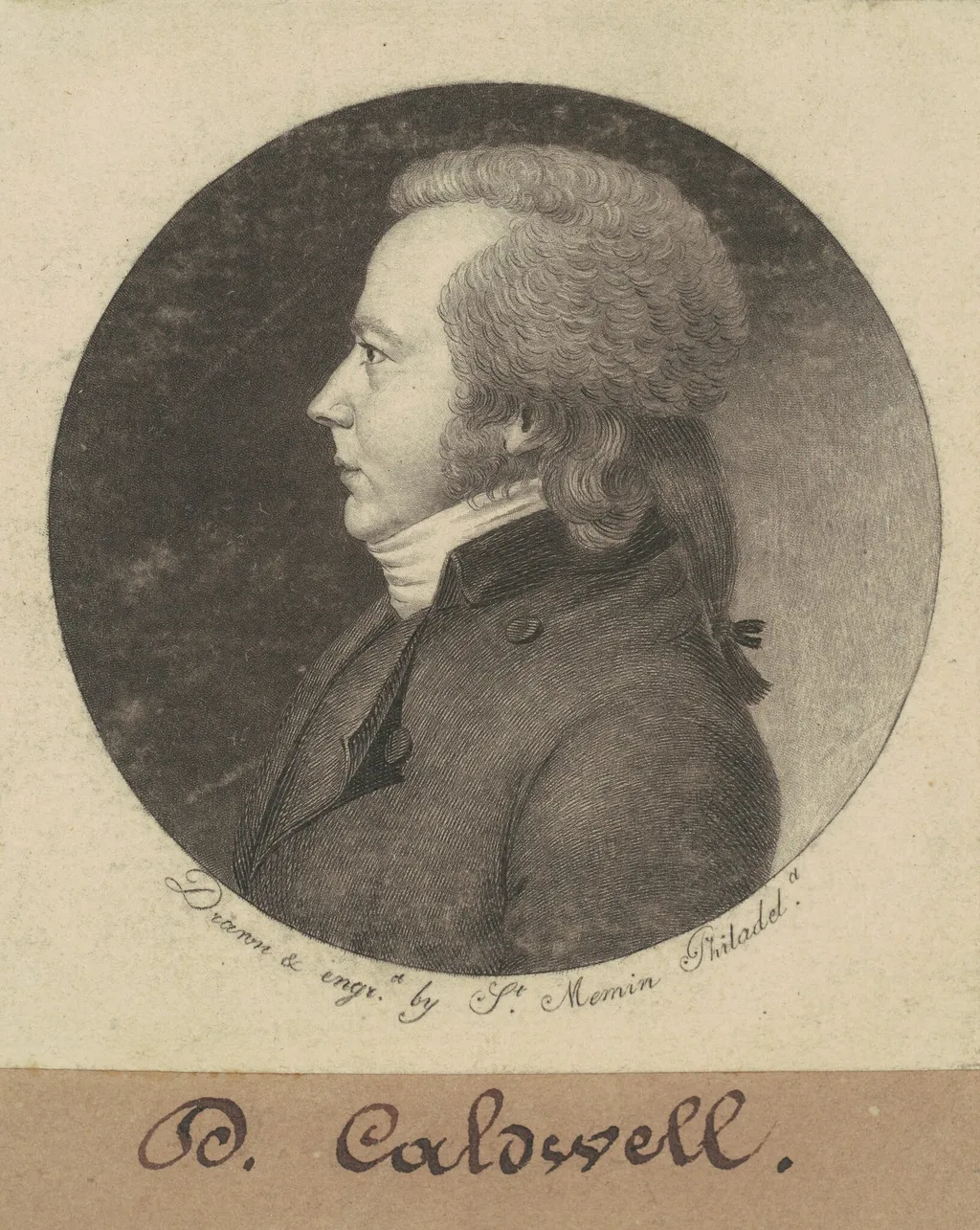 David Caldwell, by Charles Balthazar Julien Févret de Saint-Mémin, ink, 1798