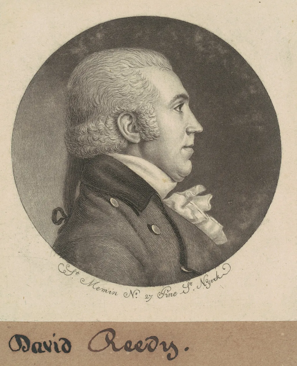 David Reedy, by Charles Balthazar Julien Févret de Saint-Mémin, ink, 1798