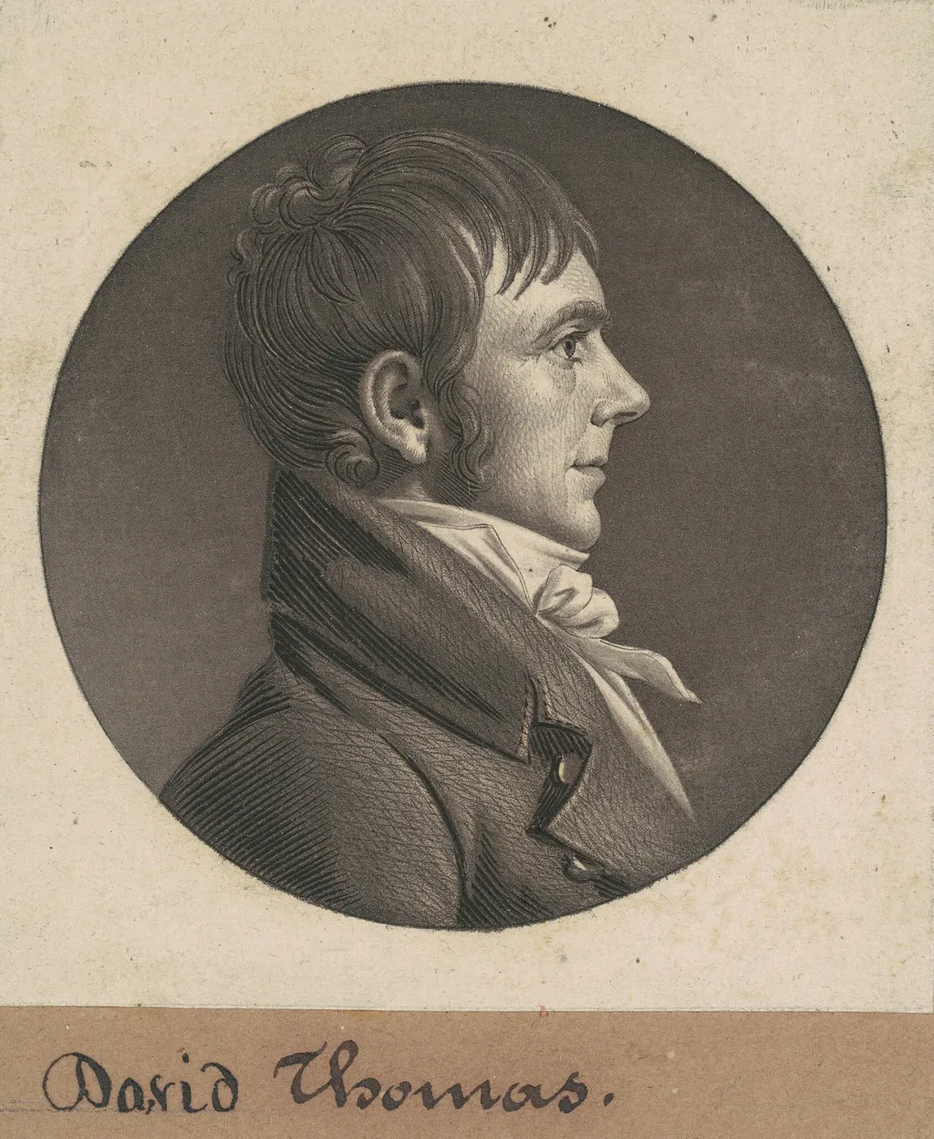 David Thomas, by Charles Balthazar Julien Févret de Saint-Mémin, ink, 1807