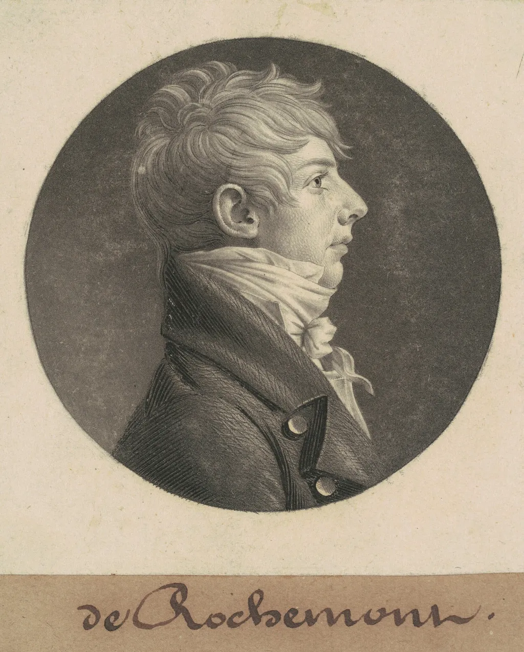de Rochemont, by Charles Balthazar Julien Févret de Saint-Mémin, ink, 1805
