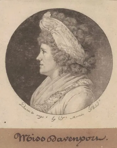 Debby Davenport, by Charles Balthazar Julien Févret de Saint-Mémin