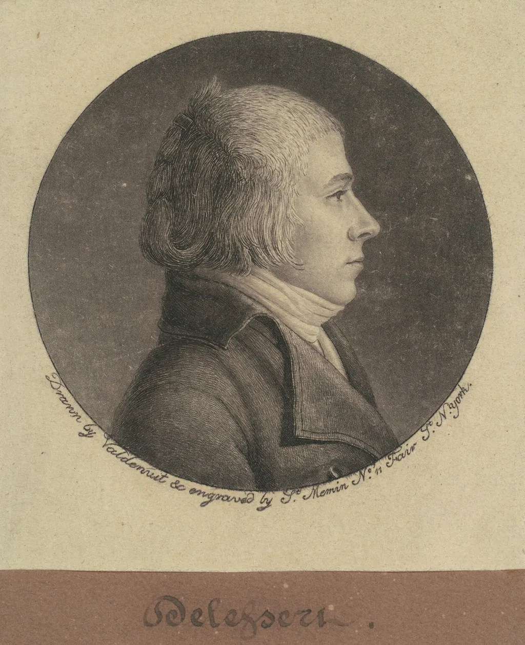 Delessert, by Charles Balthazar Julien Févret de Saint-Mémin, ink, 1796