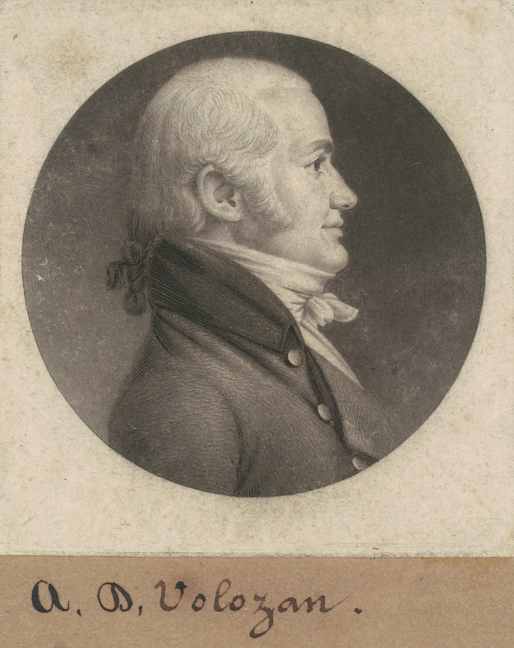 Denis A. Volozan, by Charles Balthazar Julien Févret de Saint-Mémin, ink, 1800