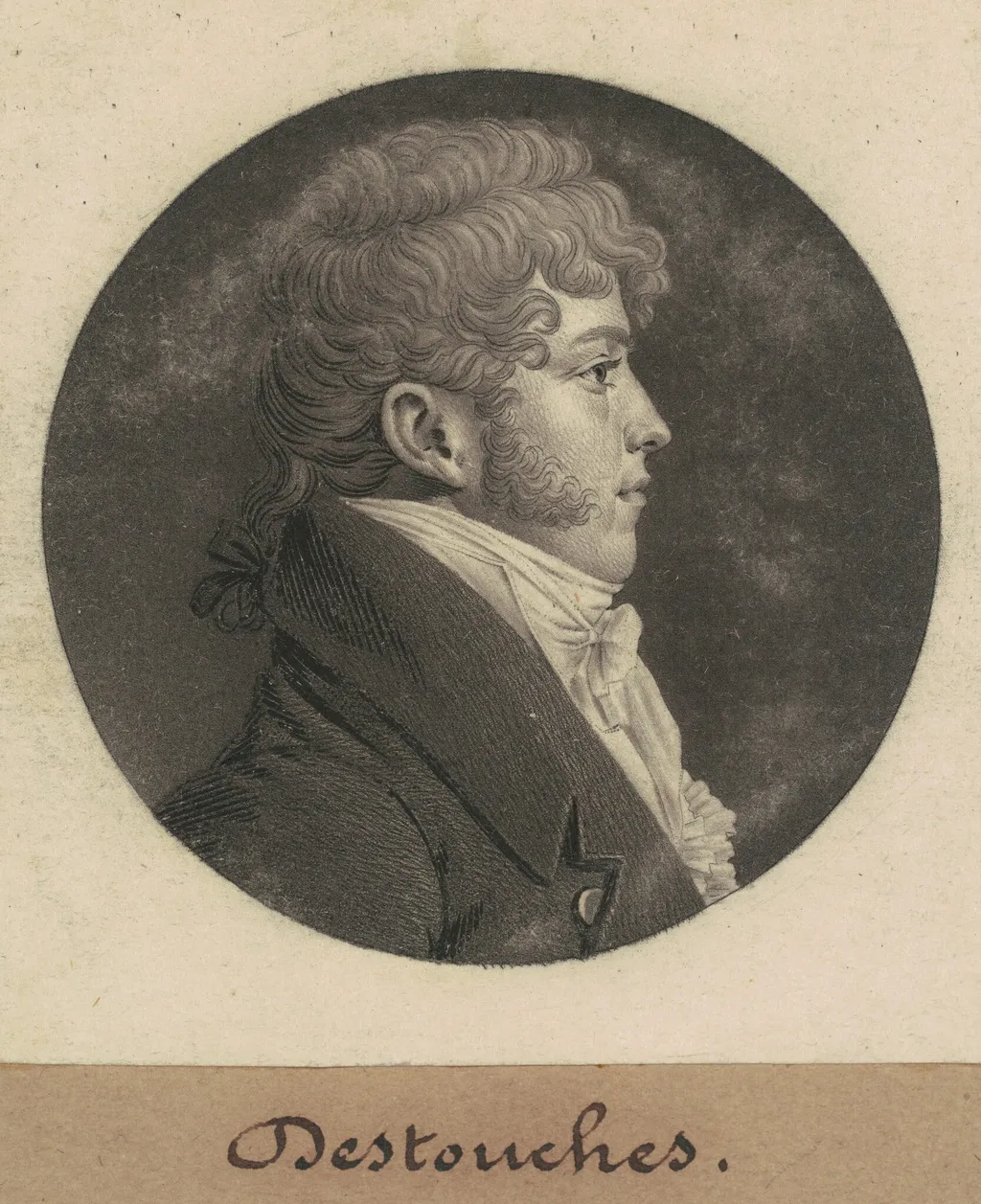 Destouches, by Charles Balthazar Julien Févret de Saint-Mémin, ink, 1809