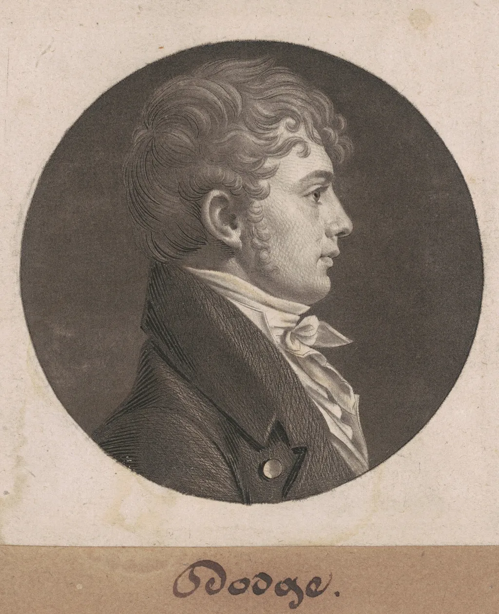 Dodge, by Charles Balthazar Julien Févret de Saint-Mémin, ink, 1804