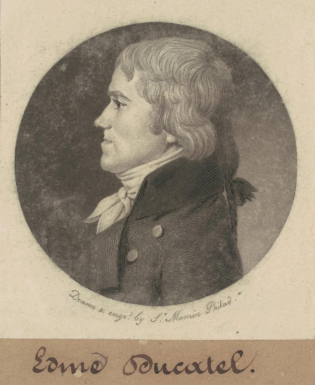 Edme Ducatel, by Charles Balthazar Julien Févret de Saint-Mémin, ink, 1800