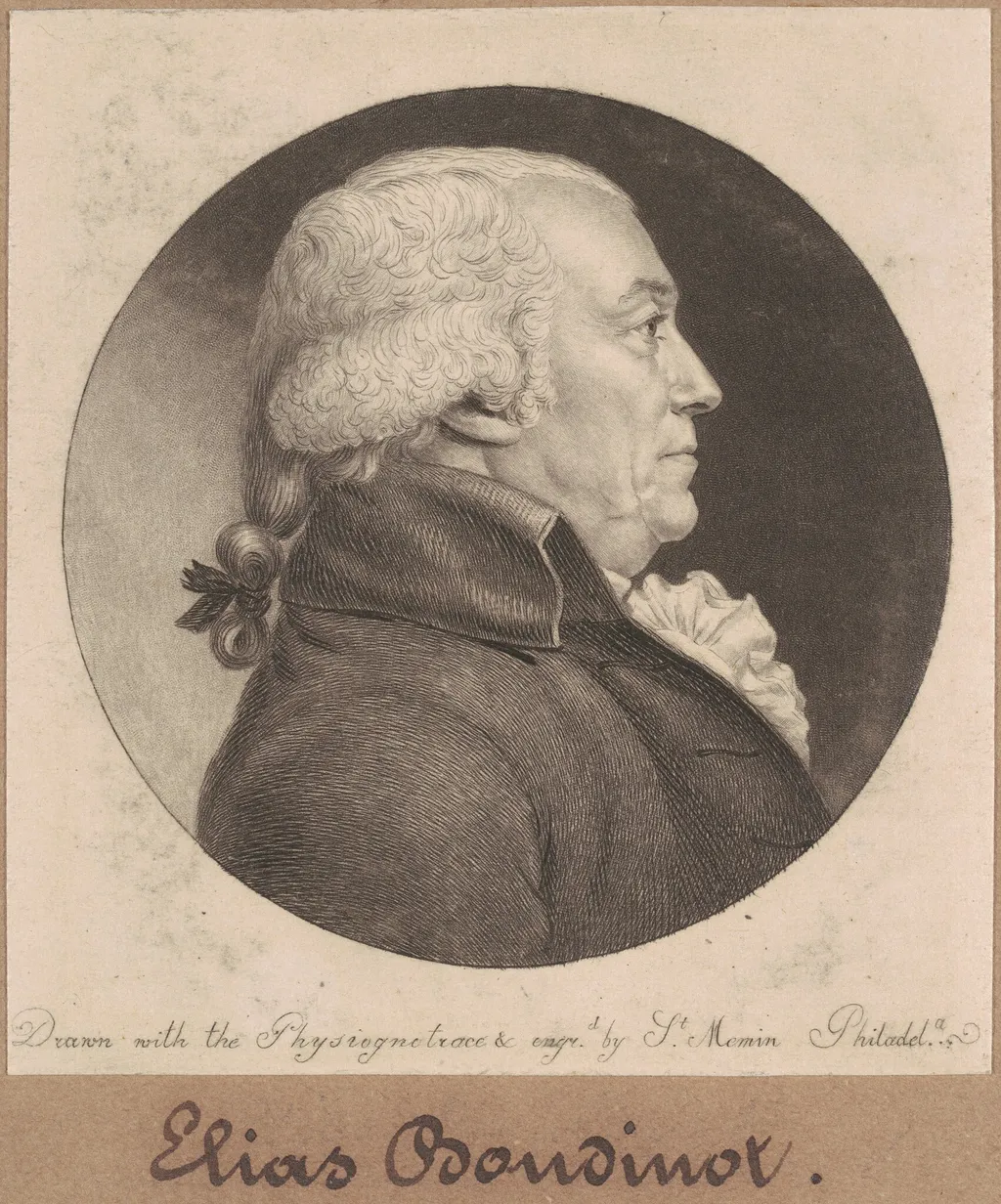 Elias Boudinot, by Charles Balthazar Julien Févret de Saint-Mémin, ink, 1798