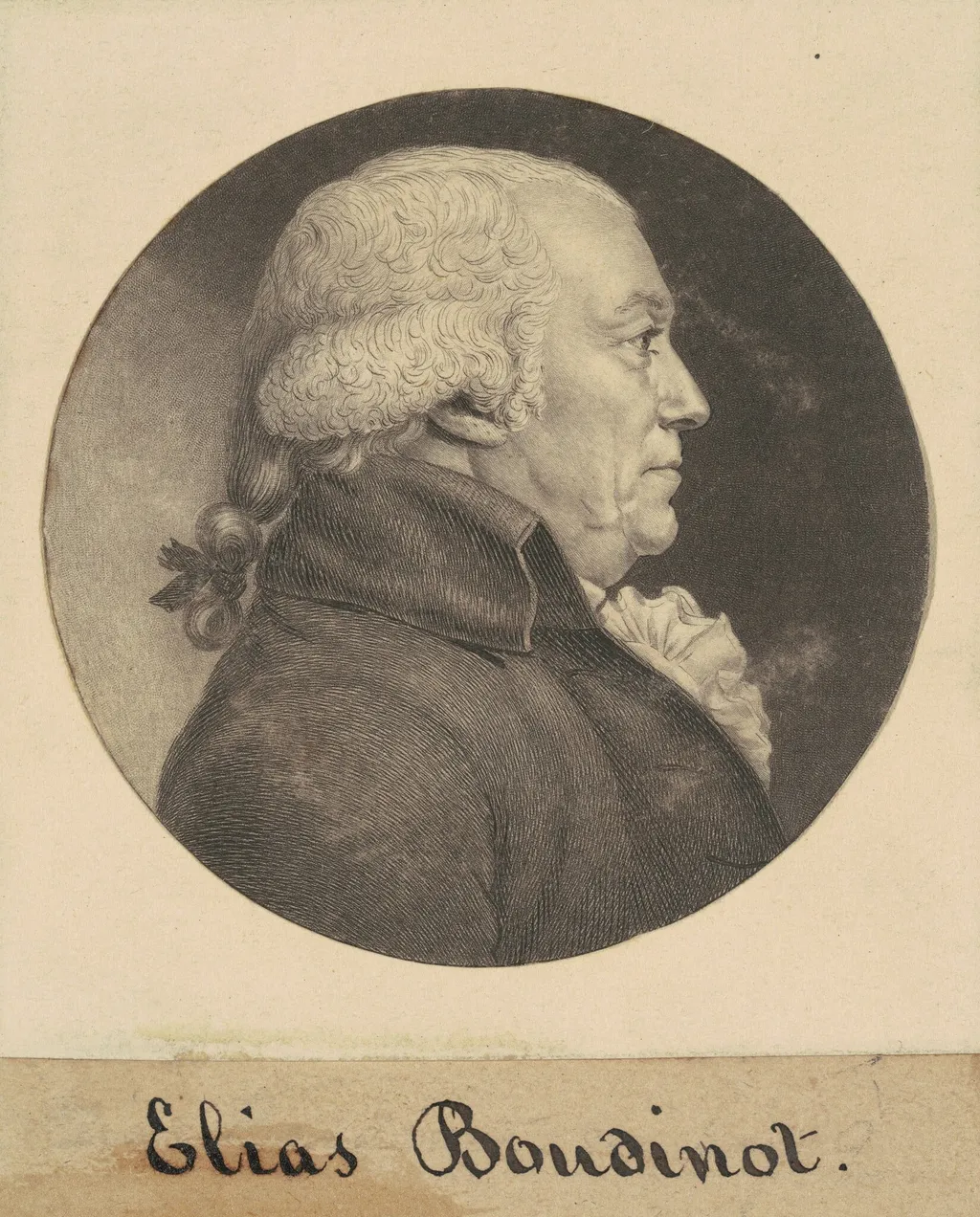 Elias Boudinot, by Charles Balthazar Julien Févret de Saint-Mémin, ink, 1798