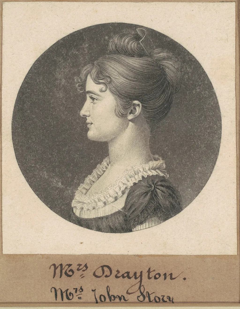 Elizabeth Porcher Gaillard Stoney, by Charles Balthazar Julien Févret de Saint-Mémin, ink, 1809