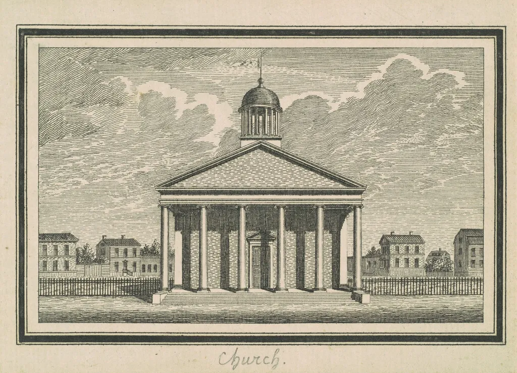 Esperanza, Church, by Charles Balthazar Julien Févret de Saint-Mémin, ink, 1795