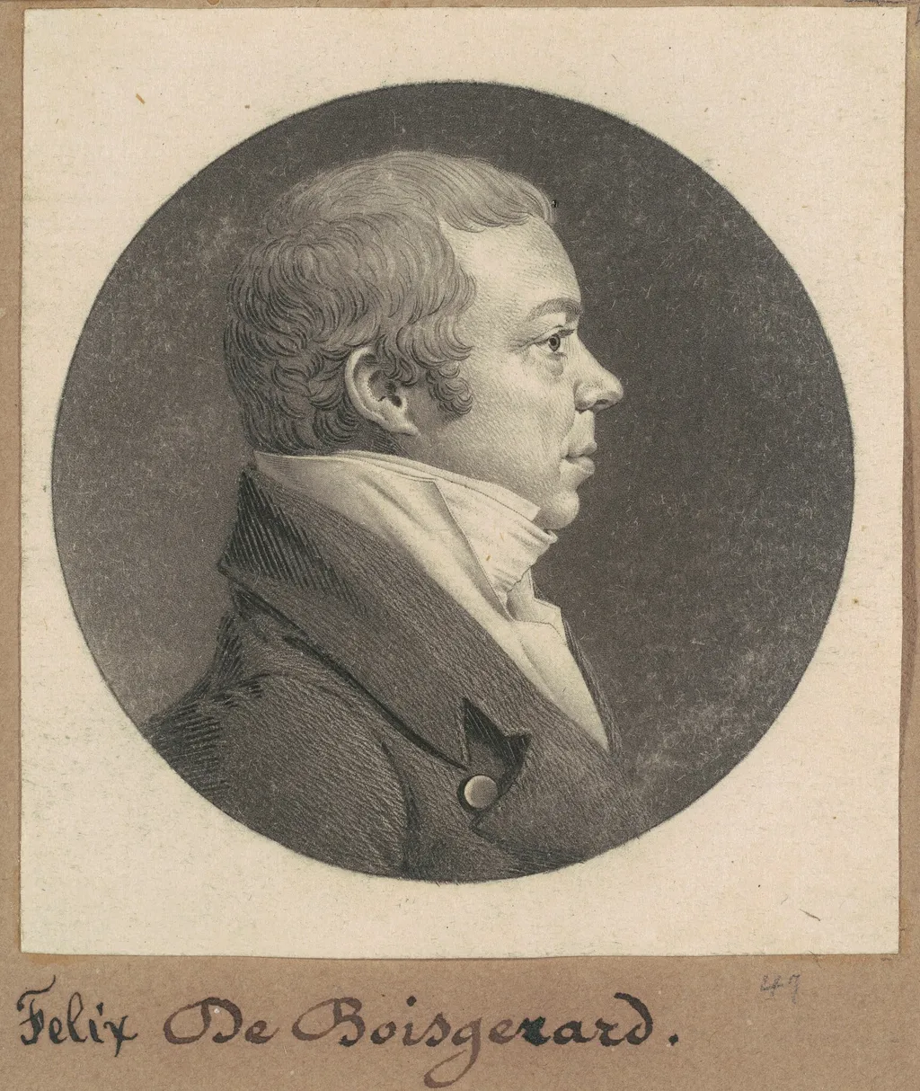 Felix Constant de Boisgerard, by Charles Balthazar Julien Févret de Saint-Mémin, ink, 1809