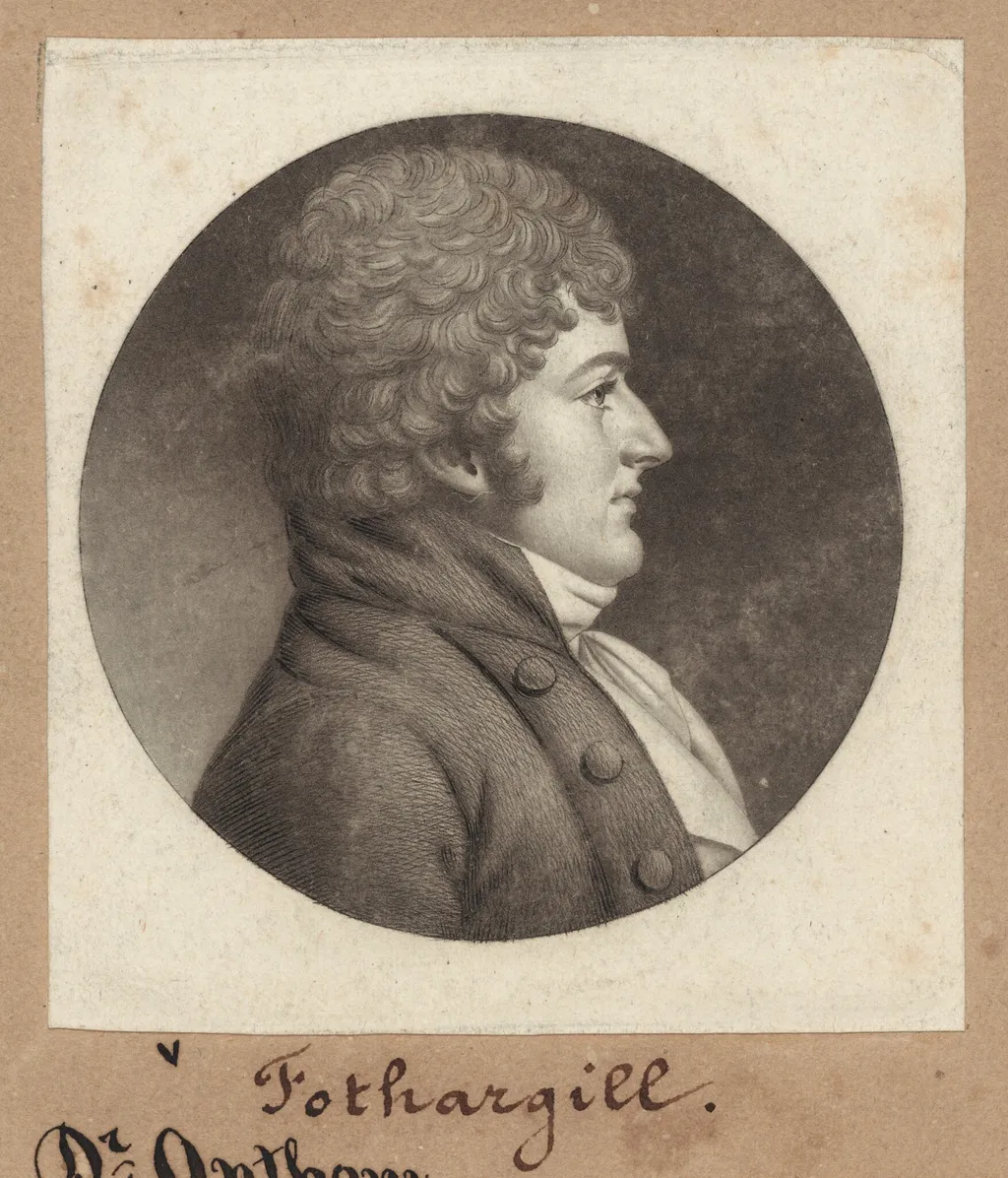 Fothergill, by Charles Balthazar Julien Févret de Saint-Mémin, ink, 1802