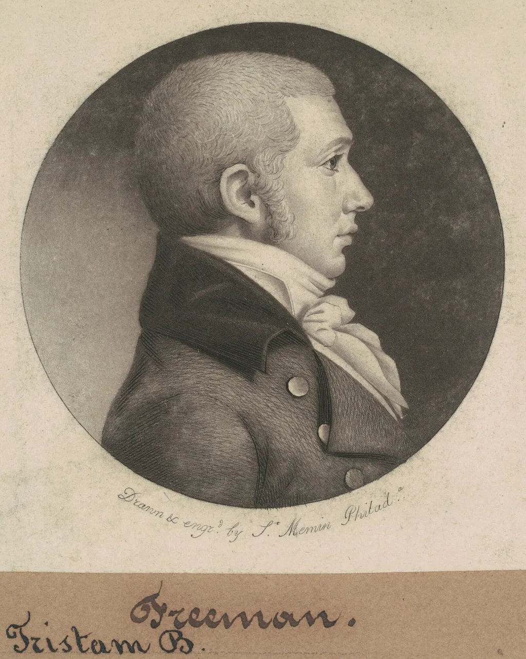 Freeman, by Charles Balthazar Julien Févret de Saint-Mémin, ink, 1802