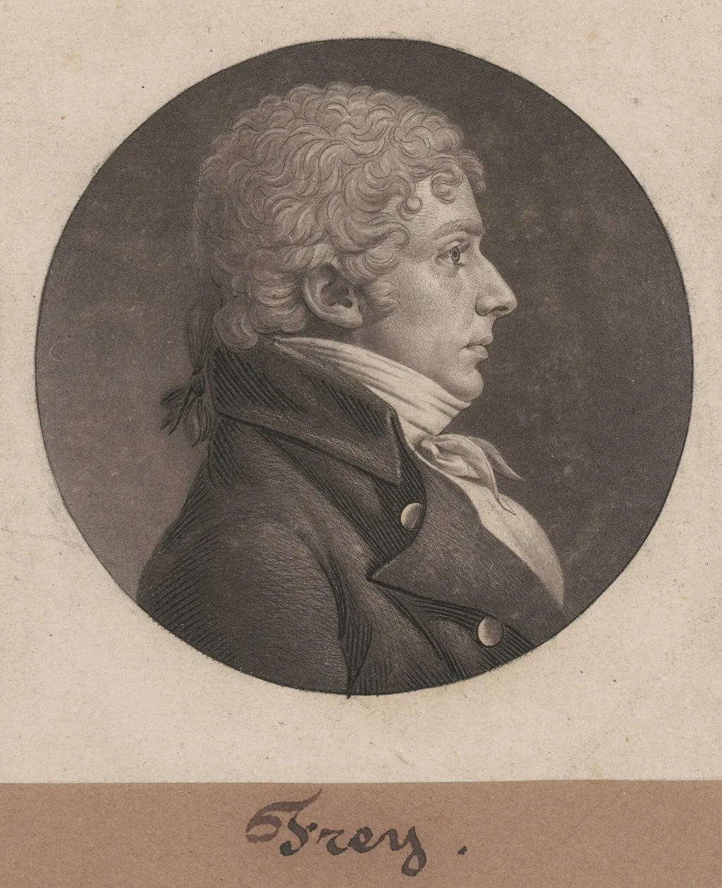 Frey, by Charles Balthazar Julien Févret de Saint-Mémin, ink, 1805