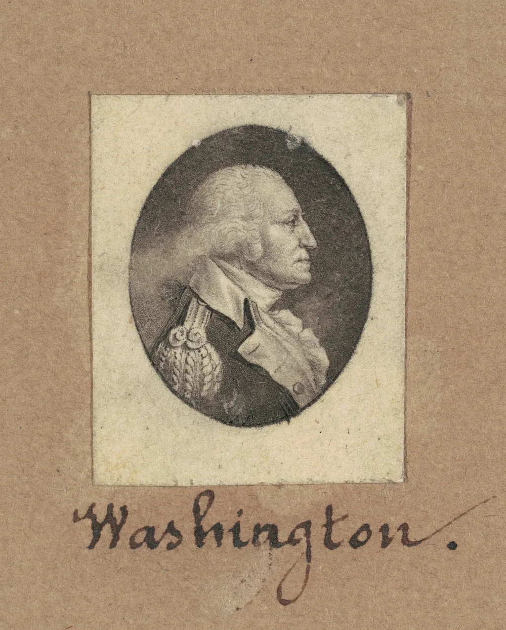 George Washington, by Charles Balthazar Julien Févret de Saint-Mémin, ink, 1800