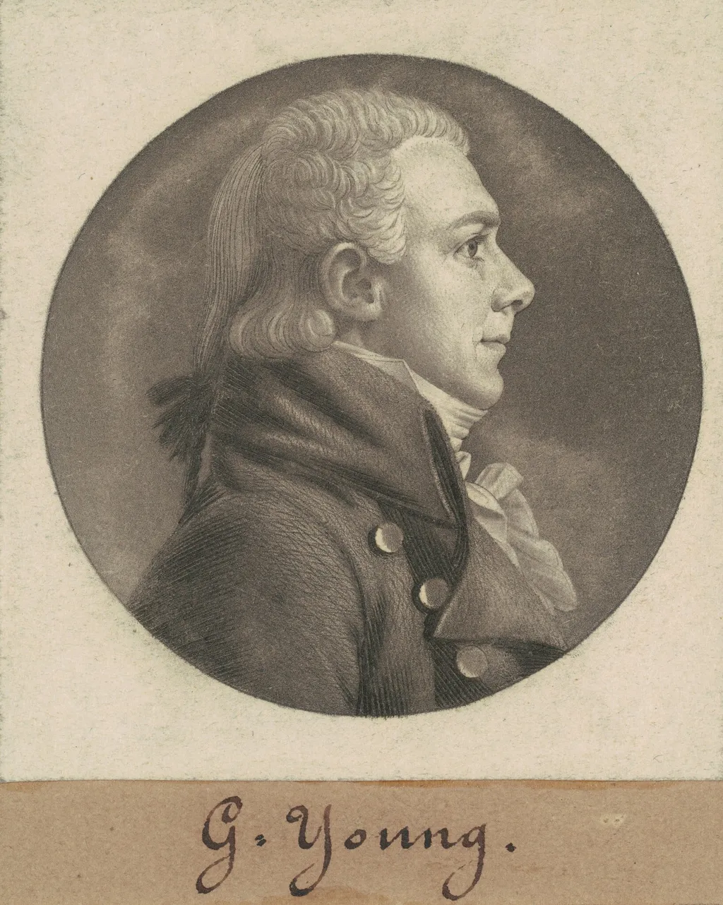 George Young, by Charles Balthazar Julien Févret de Saint-Mémin, ink, 1805