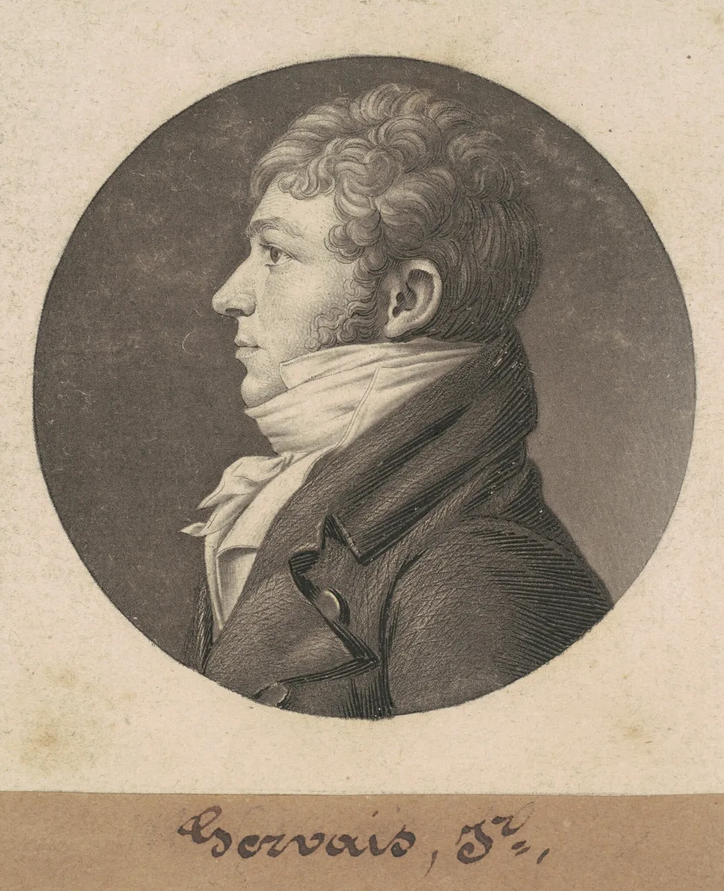 Gervais, Jr., by Charles Balthazar Julien Févret de Saint-Mémin, ink, 1801