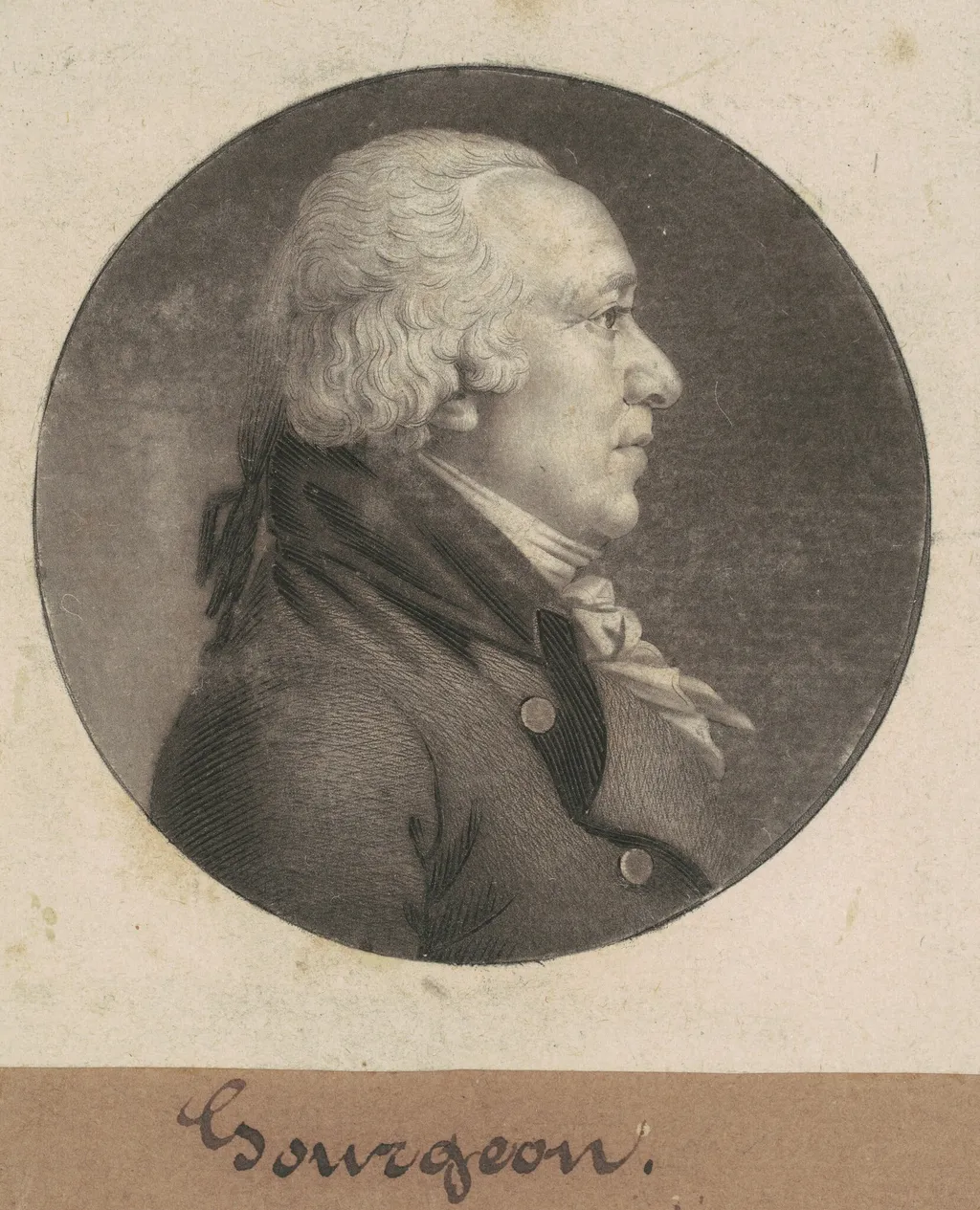 Gourgeon, by Charles Balthazar Julien Févret de Saint-Mémin, ink, 1807