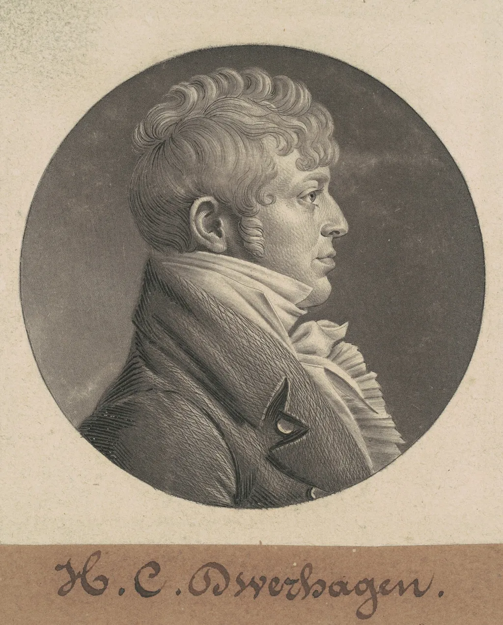 H. C. Dwerhagen, by Charles Balthazar Julien Févret de Saint-Mémin, ink, 1804