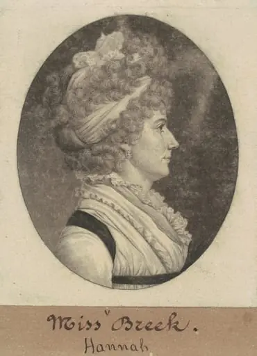 Hannah Breck, by Charles Balthazar Julien Févret de Saint-Mémin