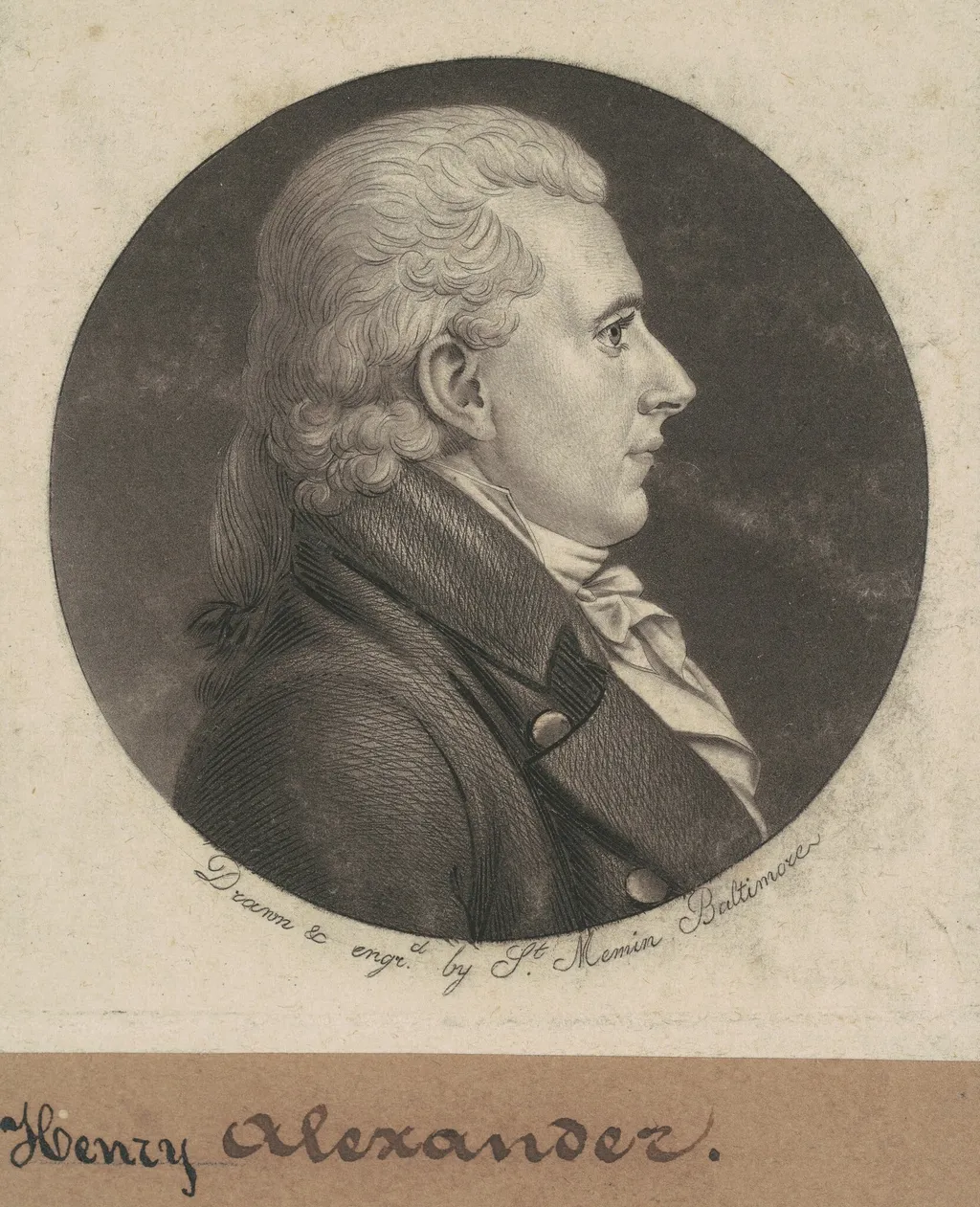 Henry Alexander, by Charles Balthazar Julien Févret de Saint-Mémin, ink, 1804
