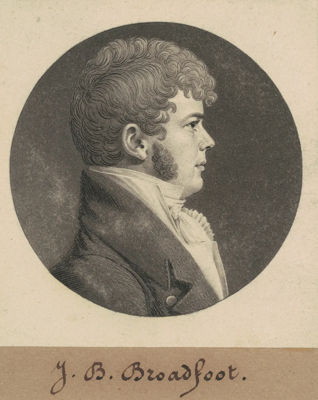Henry Hall, by Charles Balthazar Julien Févret de Saint-Mémin, ink, 1808