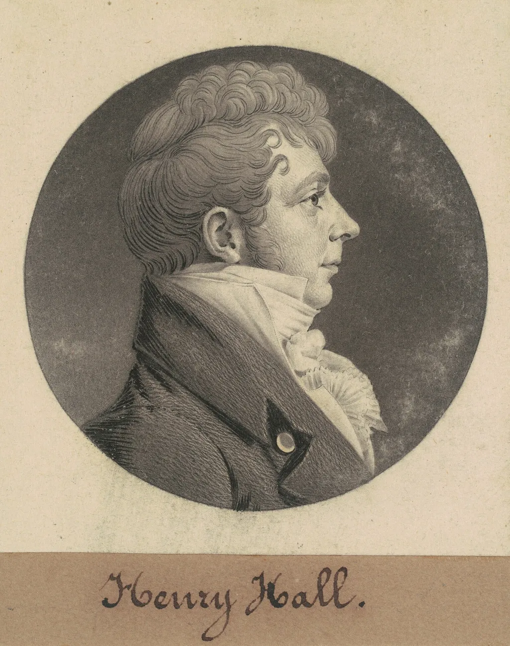 Henry Hall, by Charles Balthazar Julien Févret de Saint-Mémin, ink, 1808
