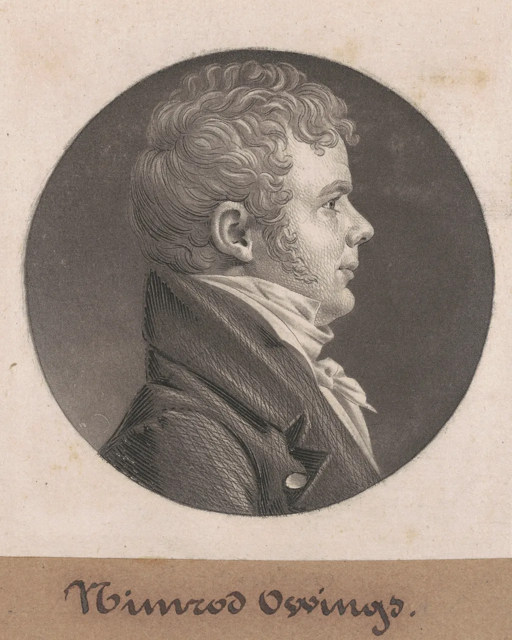 Isaac Van Bibber, by Charles Balthazar Julien Févret de Saint-Mémin, ink, 1803