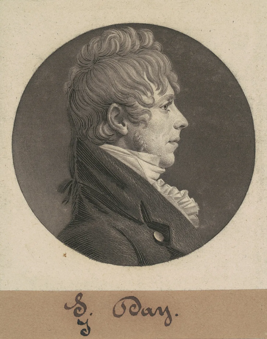 J. Day, by Charles Balthazar Julien Févret de Saint-Mémin, ink, 1804