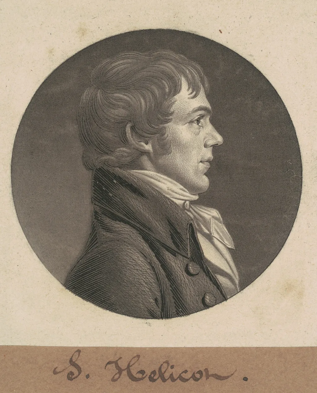 J. Ellicott, by Charles Balthazar Julien Févret de Saint-Mémin, ink, 1804