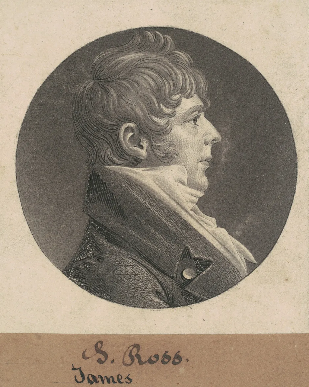 J. Ross, by Charles Balthazar Julien Févret de Saint-Mémin, ink, 1803