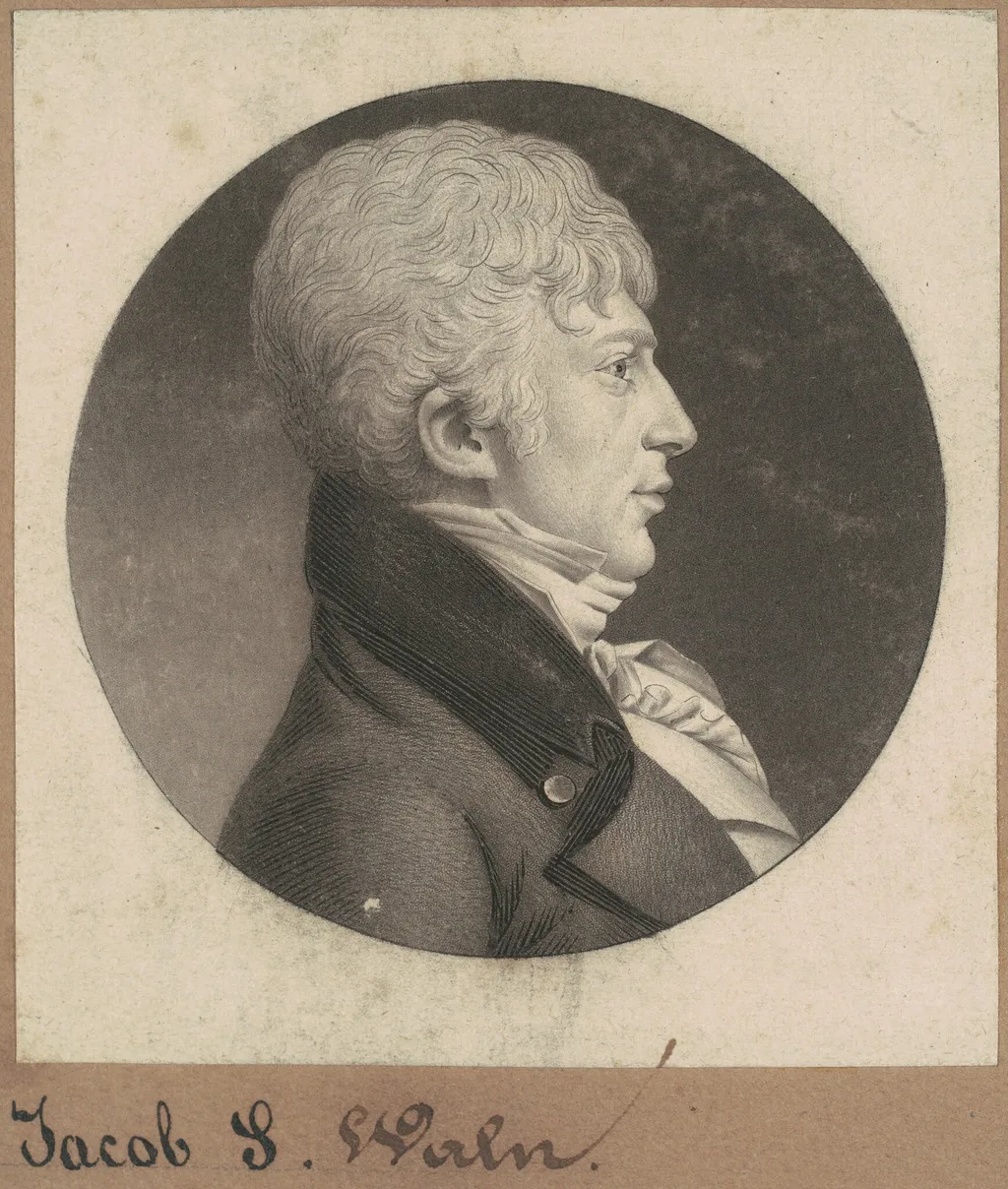 Jacob S. Waln, by Charles Balthazar Julien Févret de Saint-Mémin, ink, 1802