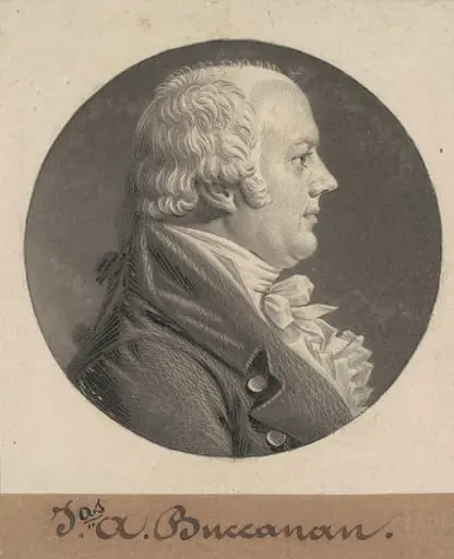 James A. Buchanan, by Charles Balthazar Julien Févret de Saint-Mémin