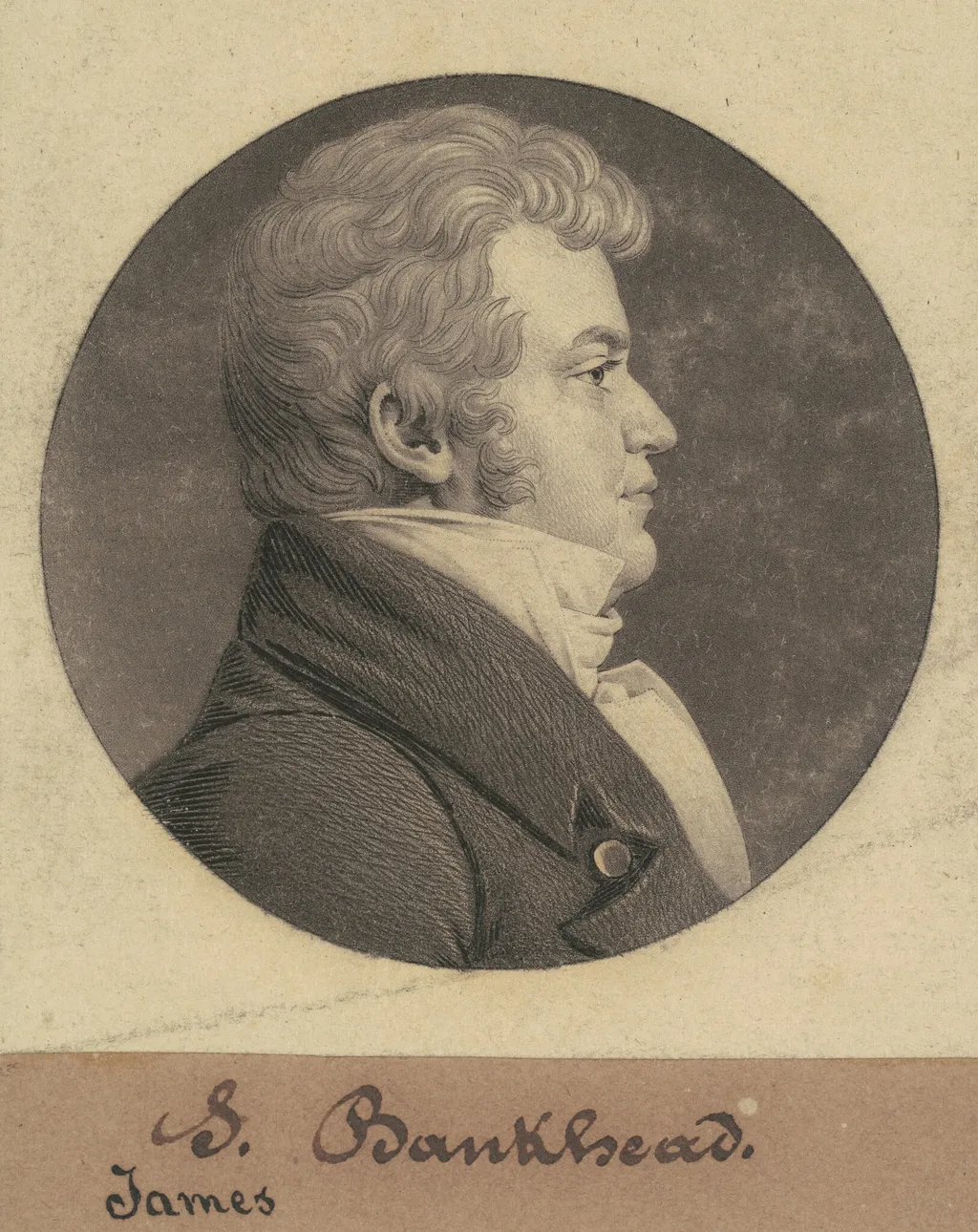 James Bankhead, by Charles Balthazar Julien Févret de Saint-Mémin, ink, 1808