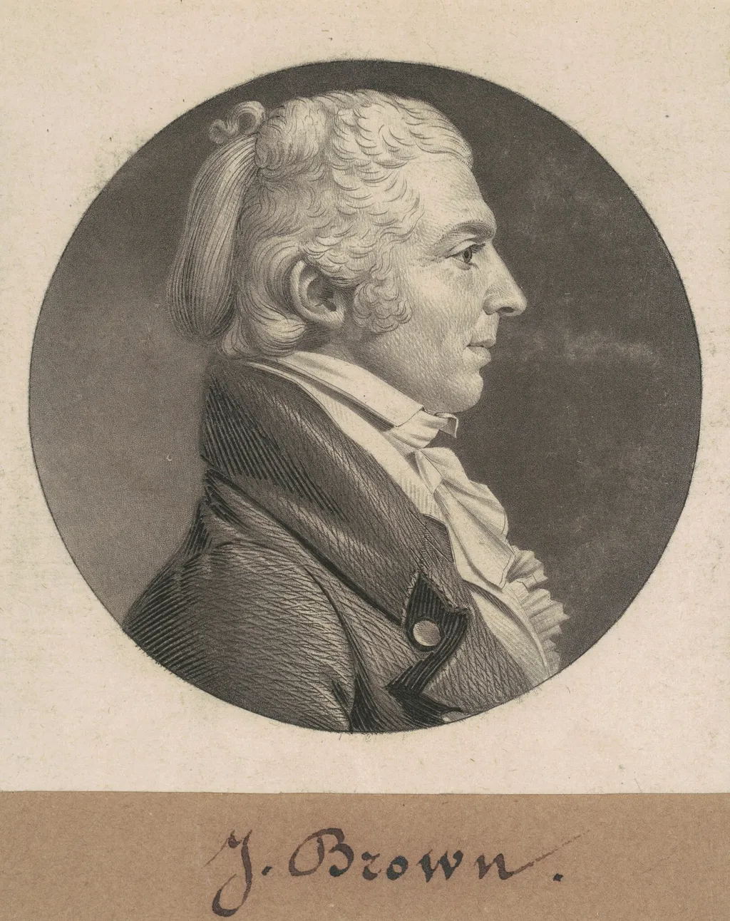 James Brown, Sr., by Charles Balthazar Julien Févret de Saint-Mémin, ink, 1808