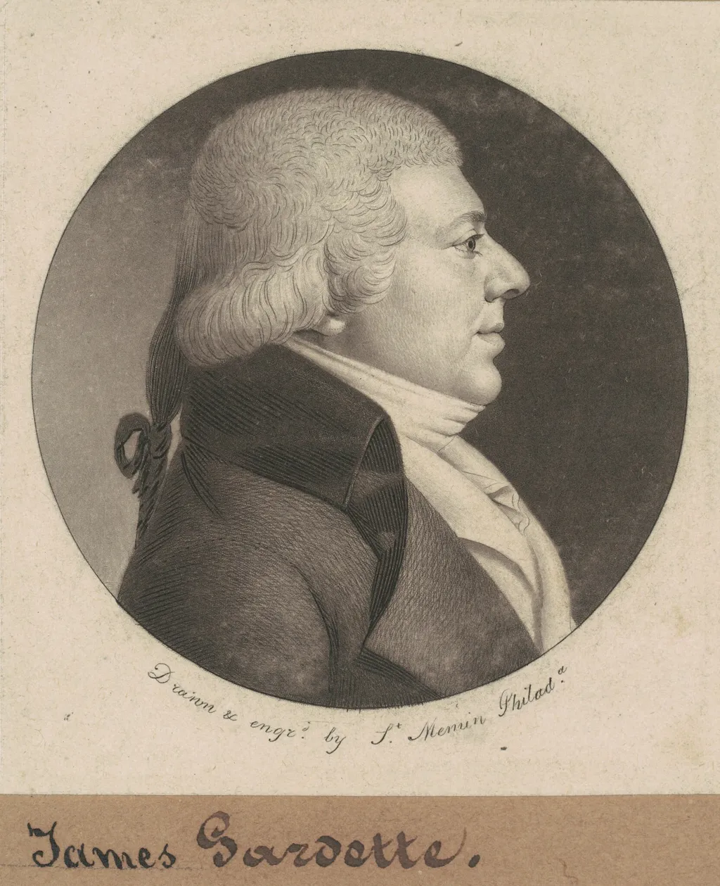 James Gardette, by Charles Balthazar Julien Févret de Saint-Mémin, ink, 1801