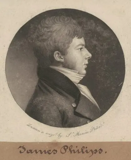 James Philips, by Charles Balthazar Julien Févret de Saint-Mémin