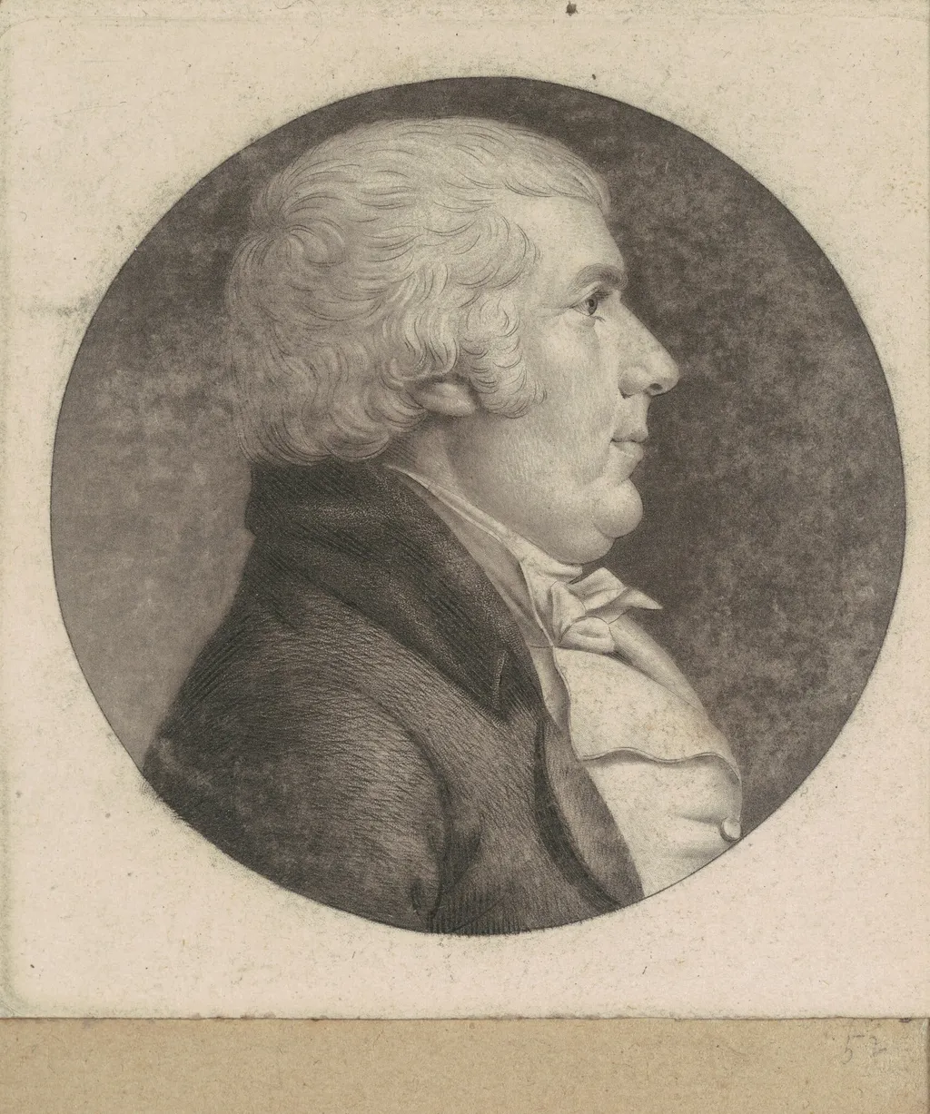 James Riddle, by Charles Balthazar Julien Févret de Saint-Mémin, ink, 1800