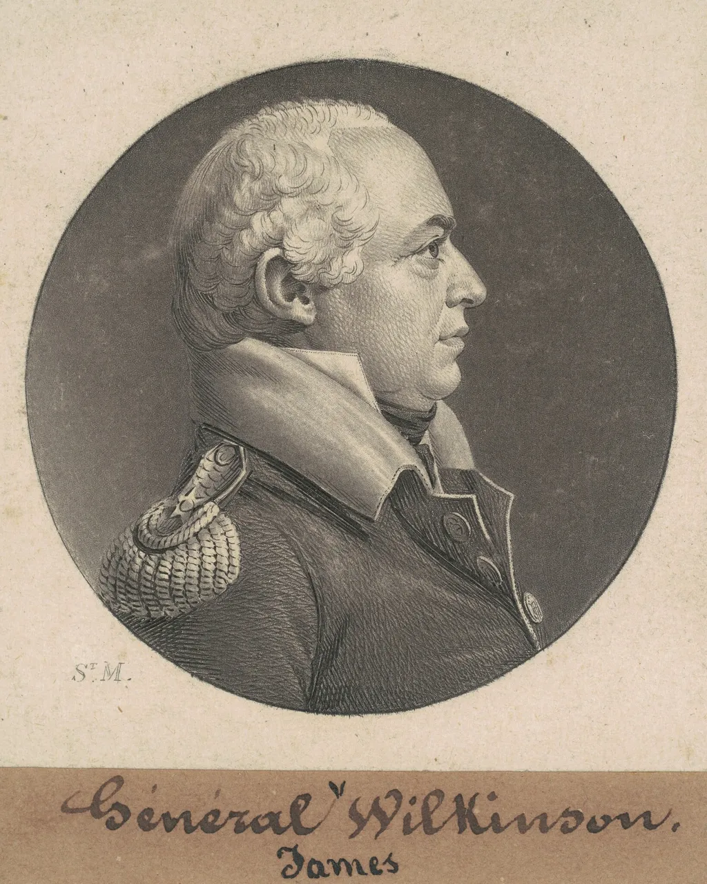 James Wilkinson, by Charles Balthazar Julien Févret de Saint-Mémin, ink, 1808