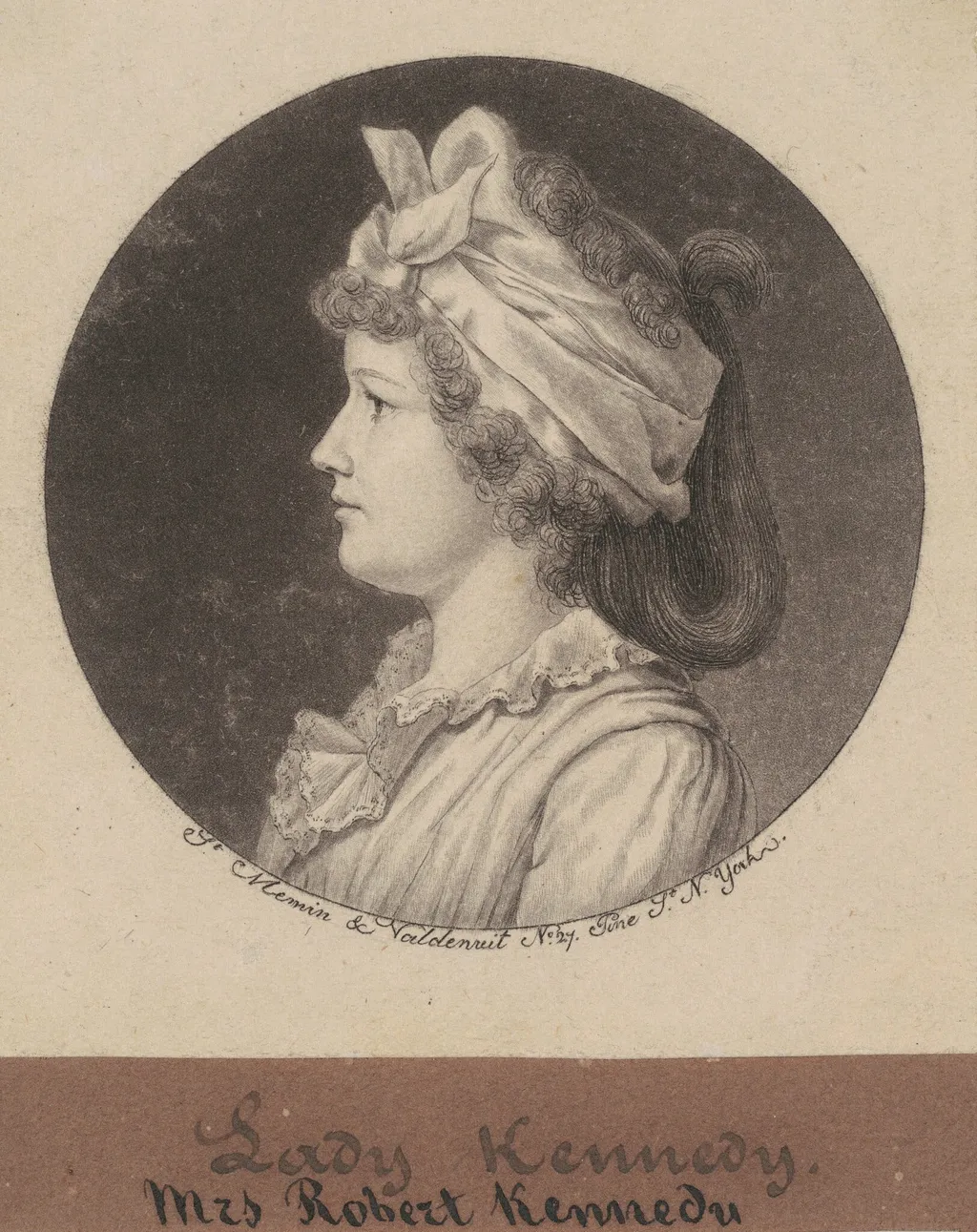 Jane Macomb Kennedy, by Charles Balthazar Julien Févret de Saint-Mémin, ink, 1797