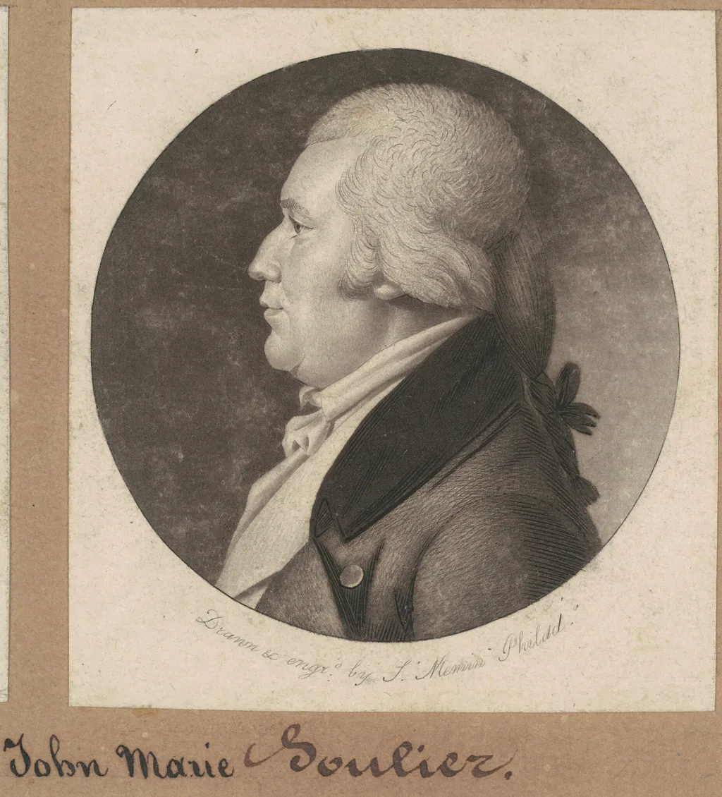 Jean Marie Soulier, by Charles Balthazar Julien Févret de Saint-Mémin, ink, 1802