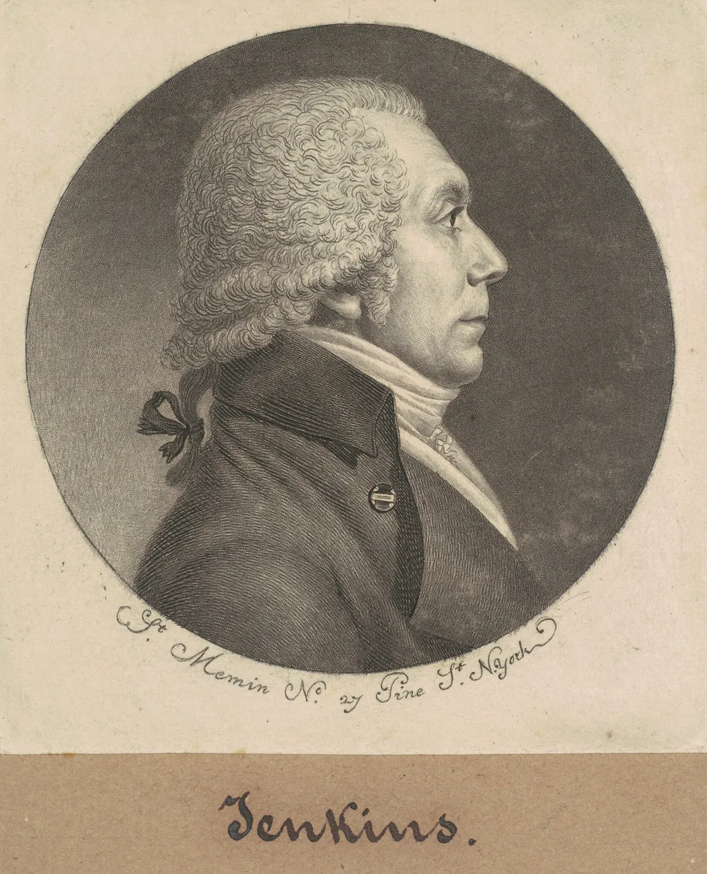 Jenkins, by Charles Balthazar Julien Févret de Saint-Mémin, ink, 1798